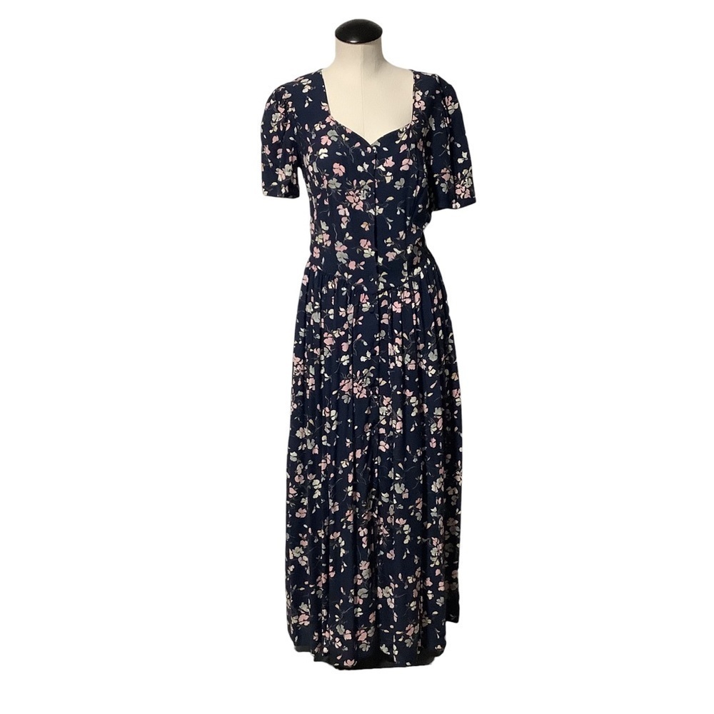 LAURA‎ ASHLEY Vintage Floral Button-Front Maxi Dress – Size 8